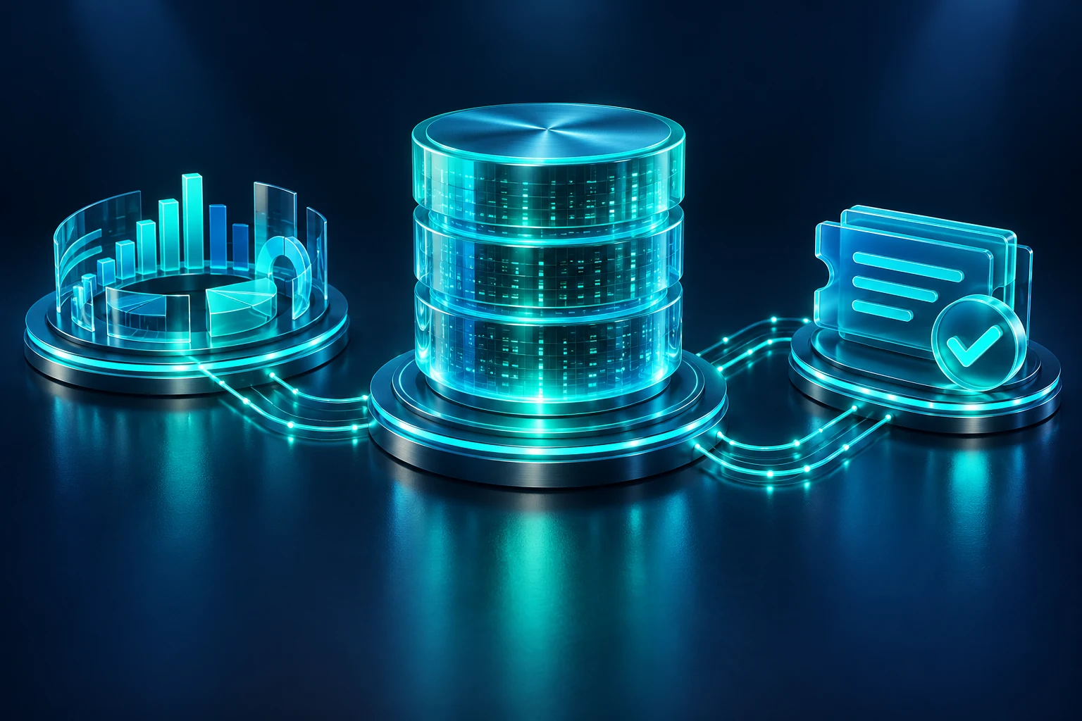 Concept illustration for ERP Analytics, Help Desk & React Migration