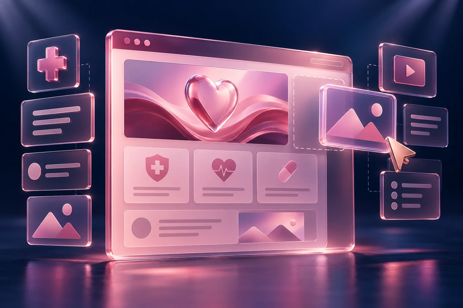 Concept illustration for Healthcare CMS & Visual Page Editor